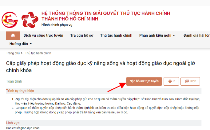 đăng nhập hệ thông thông tin thủ tục hành chính