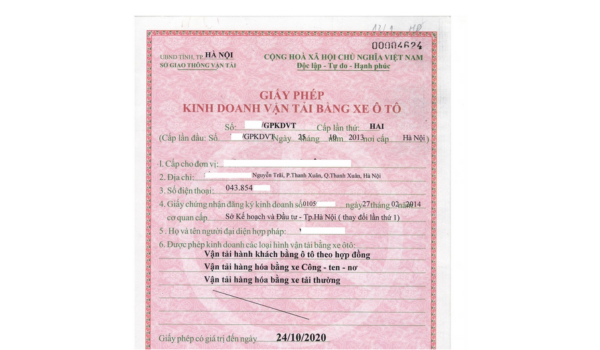 Giấy phép kinh doanh vận tải bằng xe ô tô là gì?